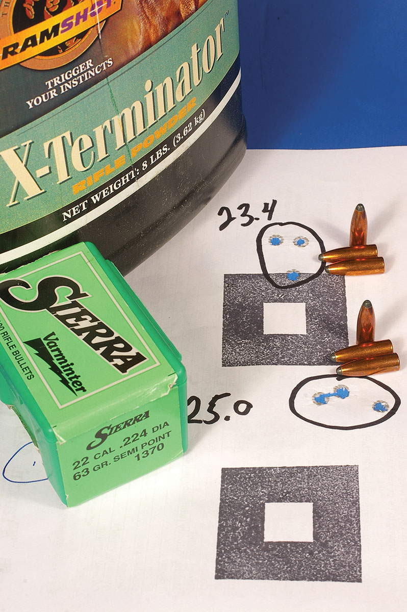 Accuracy remained good when stepping up velocity of the Sierra 63-grain bullet in the 223 Remington.